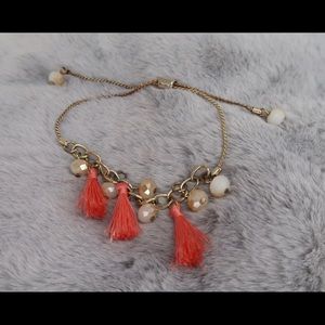 Pink tassel bracelet